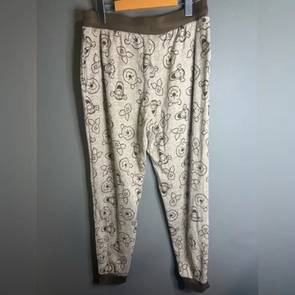 DISNEY Winnie The Pooh Tigger Piglet Stretch 2 Piece Pajama PJ Set L Lounge - Picture 8 of 11